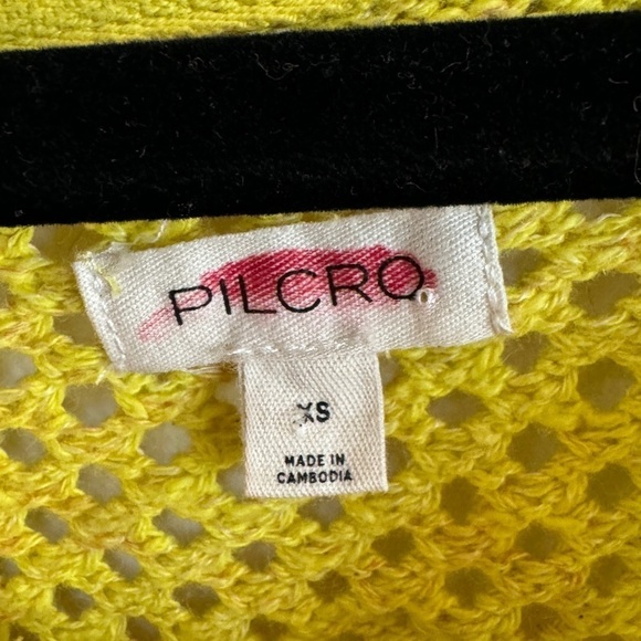 Pilcro Open-Stitch Crew-Neck Sweater, Yellow, Size XS - Picture 8 of 10